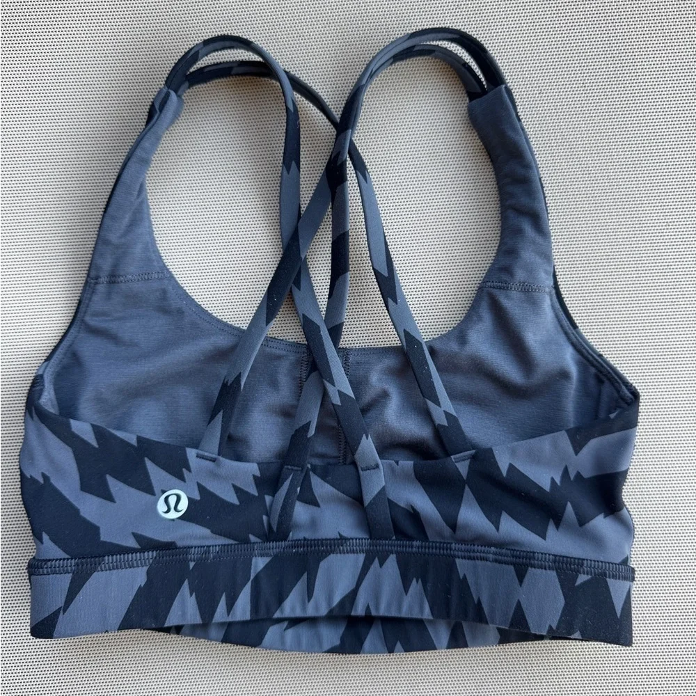 Lululemon Energy Bra Size 2 Voltage Graphite Grey Black